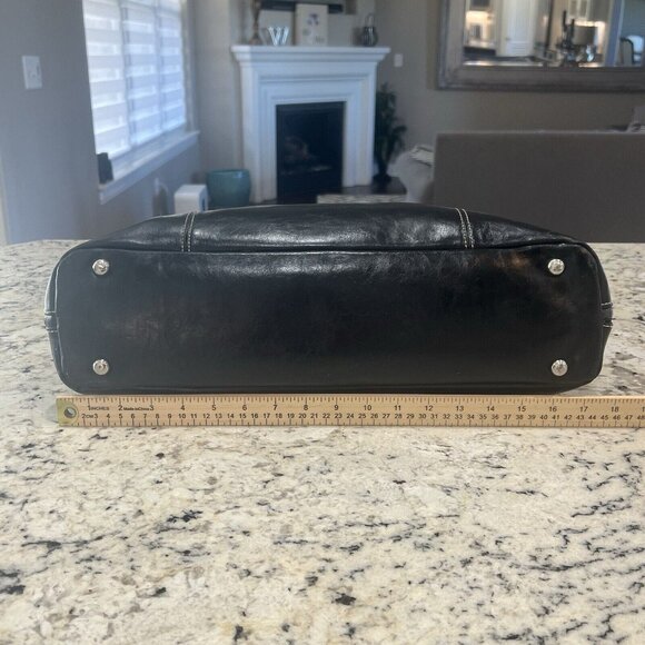 Franklin Covey Black Laptop Briefcase Triple Gusset Bag Tote+ Wallet Organizer - Picture 6 of 16